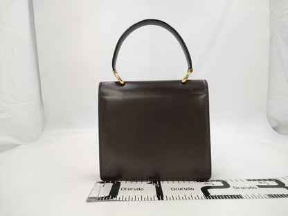 CELINE Gancini double flap leather handbag