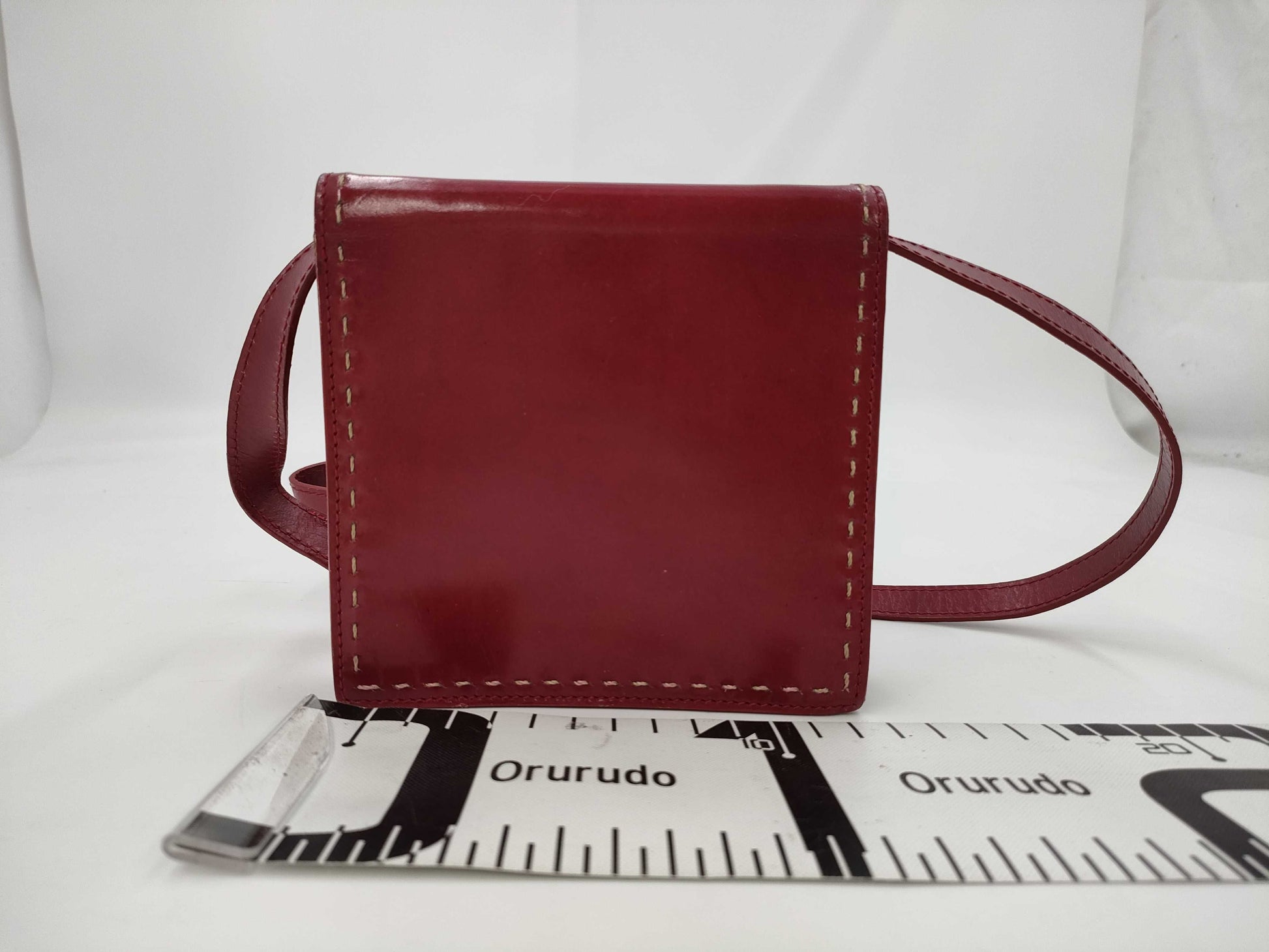 CELINE Gancini Hardware Leather Box Shoulder Bag