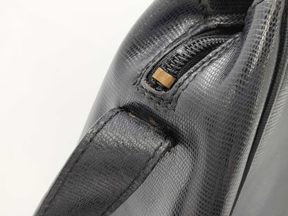 CELINE Circle Logo Leather Shoulder Bag