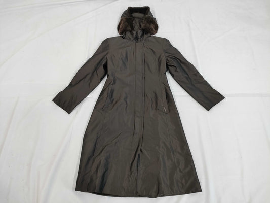 FOXEY Foxy Boutique Silk Long Coat with Nutria Fur Down Coat