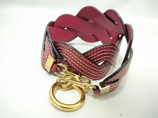 LOEWE LOEWE Wave Shoulder Strap Bordeaux Leather Gold Strap