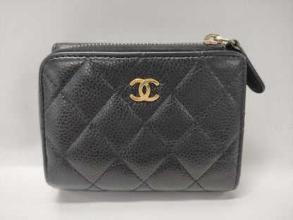 CHANEL Caviar Skin Compact Wallet 21st Series Serial Seal & Boutique Seal Wallet
