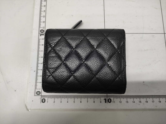 CHANEL Caviar Skin Compact Wallet 21st Series Serial Seal & Boutique Seal Wallet