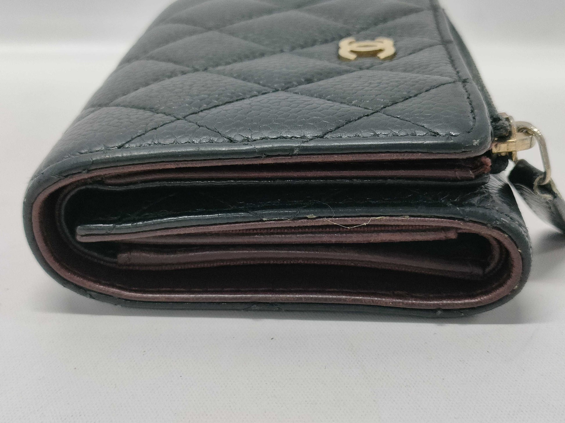 CHANEL Caviar Skin Compact Wallet 21st Series Serial Seal & Boutique Seal Wallet