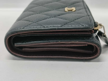 CHANEL Caviar Skin Compact Wallet 21st Series Serial Seal & Boutique Seal Wallet