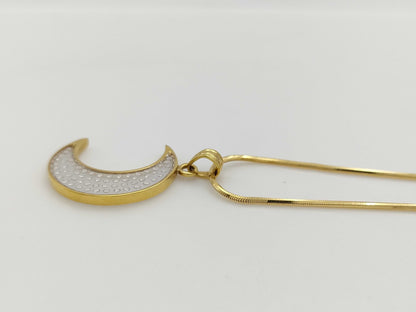 Transparent Stone D0.464ct K18 8.7g Necklace 