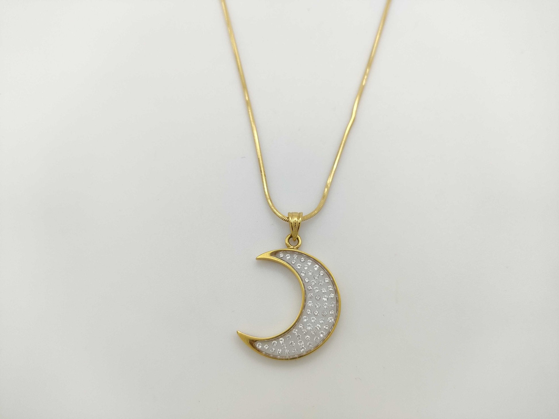 Transparent Stone D0.464ct K18 8.7g Necklace 
