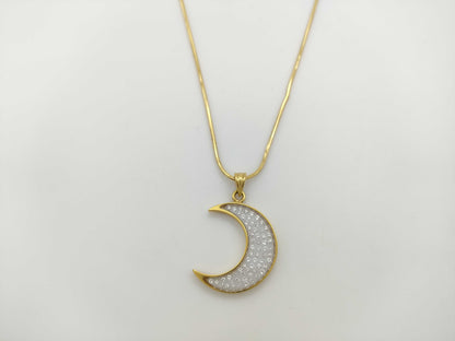 Transparent Stone D0.464ct K18 8.7g Necklace 