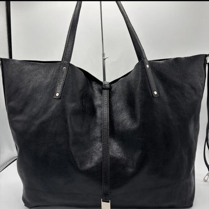 Tiffany&Co. Tote Bag Leather Black Black Tote Bag