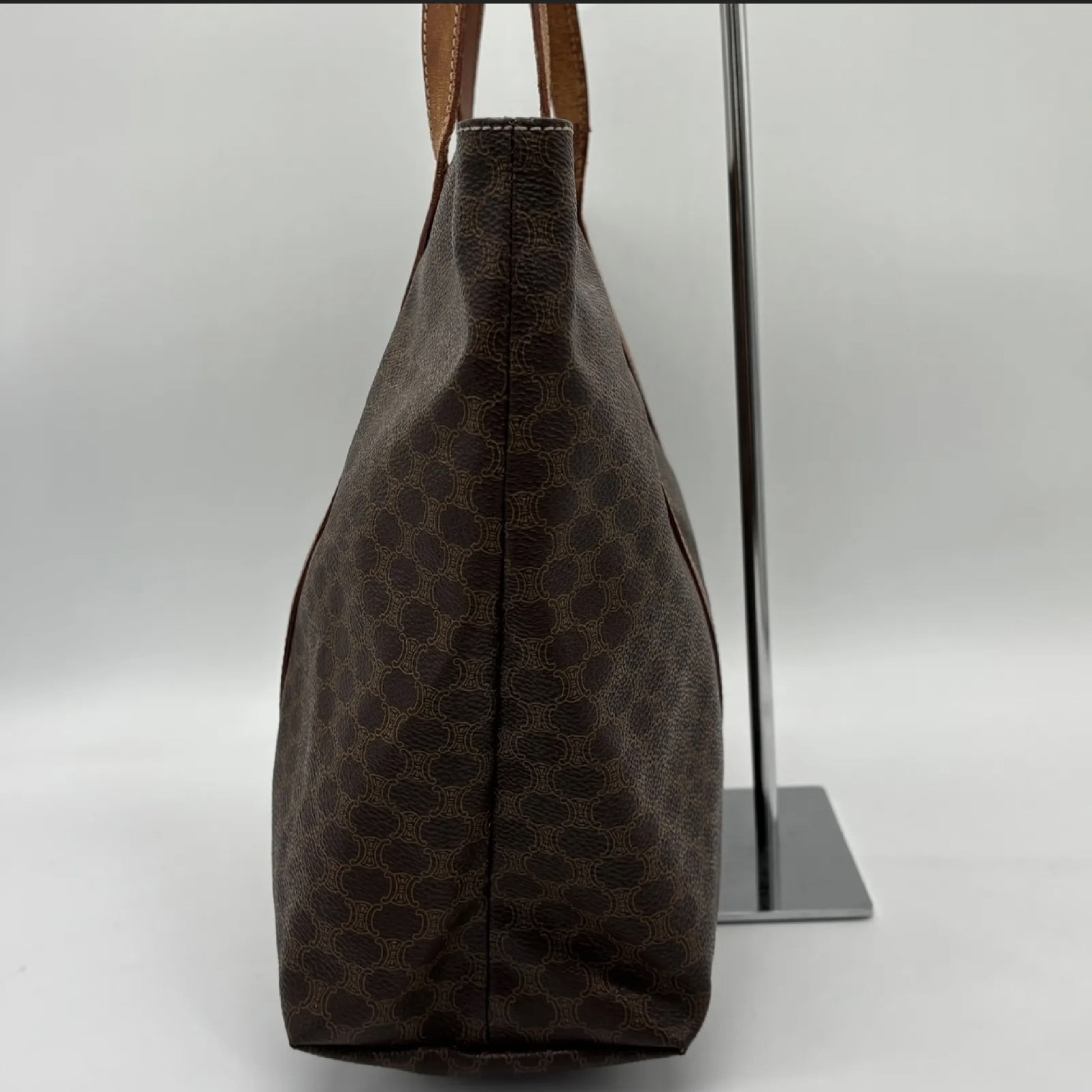 CELINE Macadam Brown PVC Tote Bag