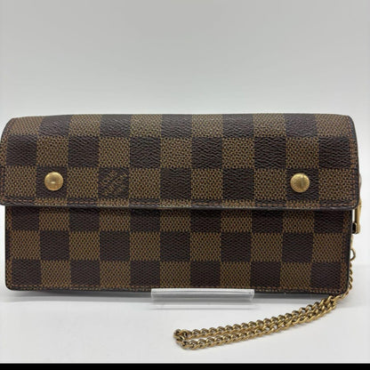 LOUIS VUITTON Louis Vuitton N60002 Porte-Feuil Cordion with Chain Strap Wallet