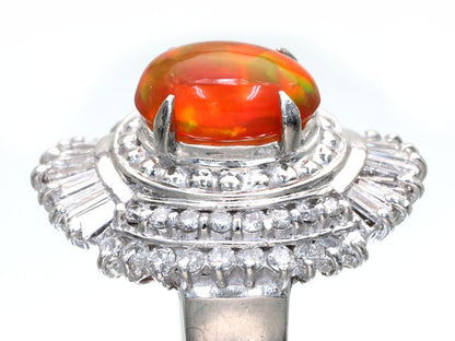 OP0.97ct D0.63ct Pt900 9.0g Ring 