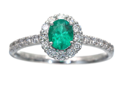 E0.47ct D0.34ct Pt900 3.6g Ring 