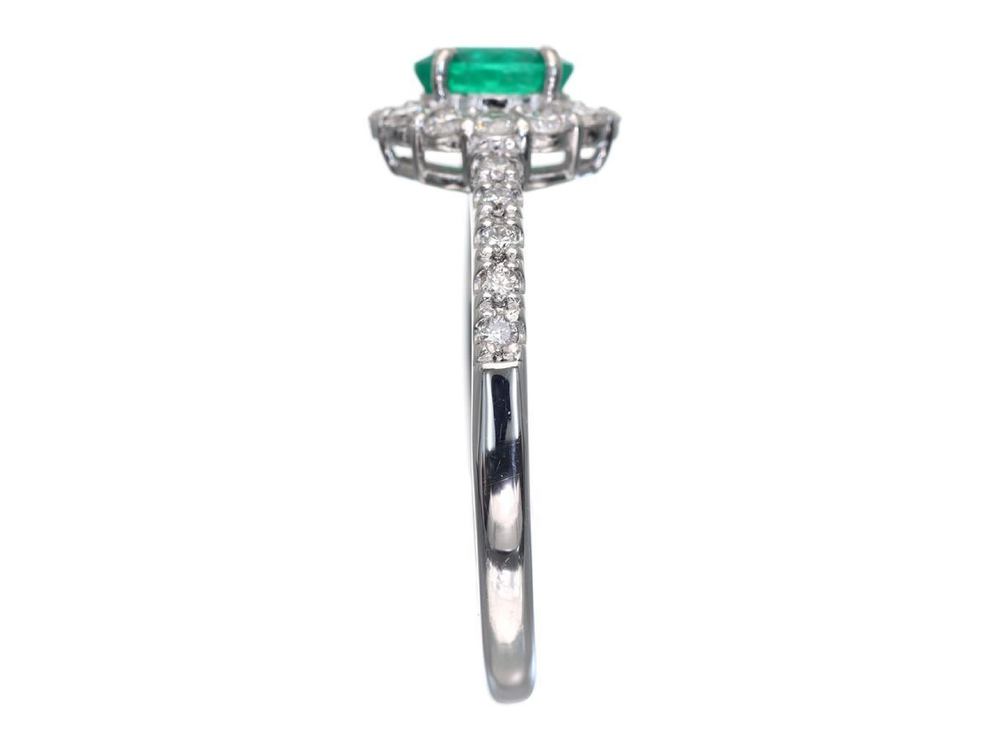 E0.47ct D0.34ct Pt900 3.6g Ring 