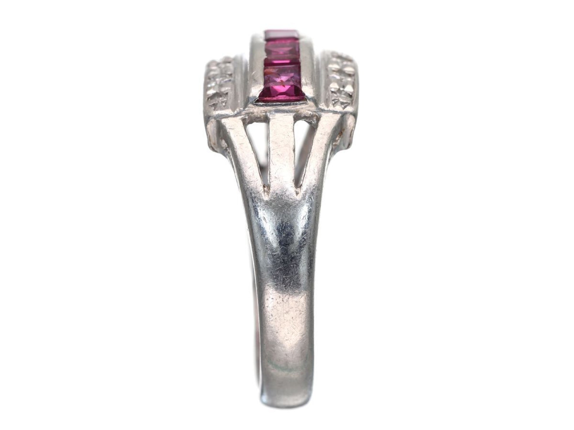 R0.97ct D0.10ct Pt900 6.8g Ring 