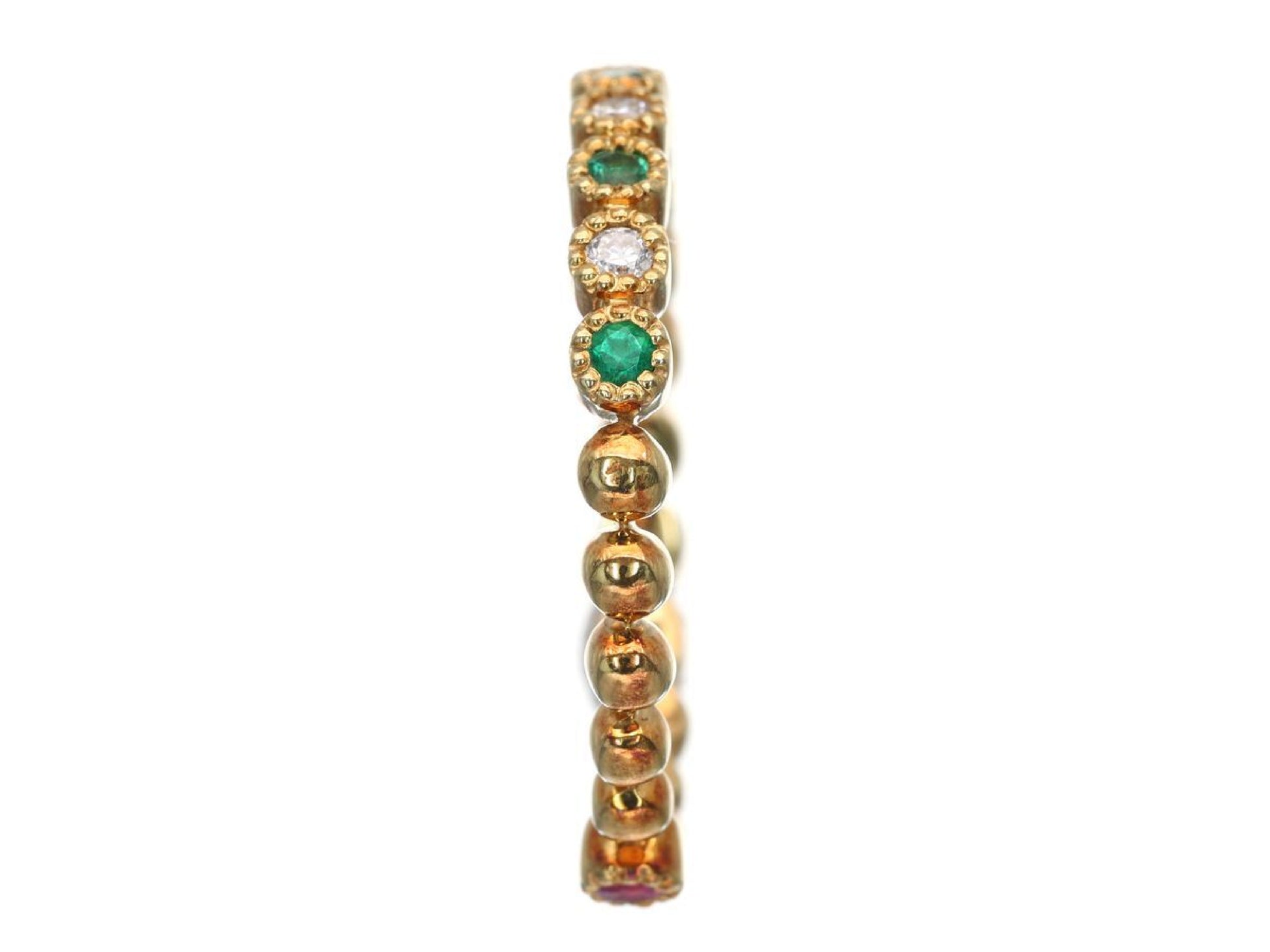Siren Azzurro R0.02ct Emerald Diamond K18 2.0g Ring 