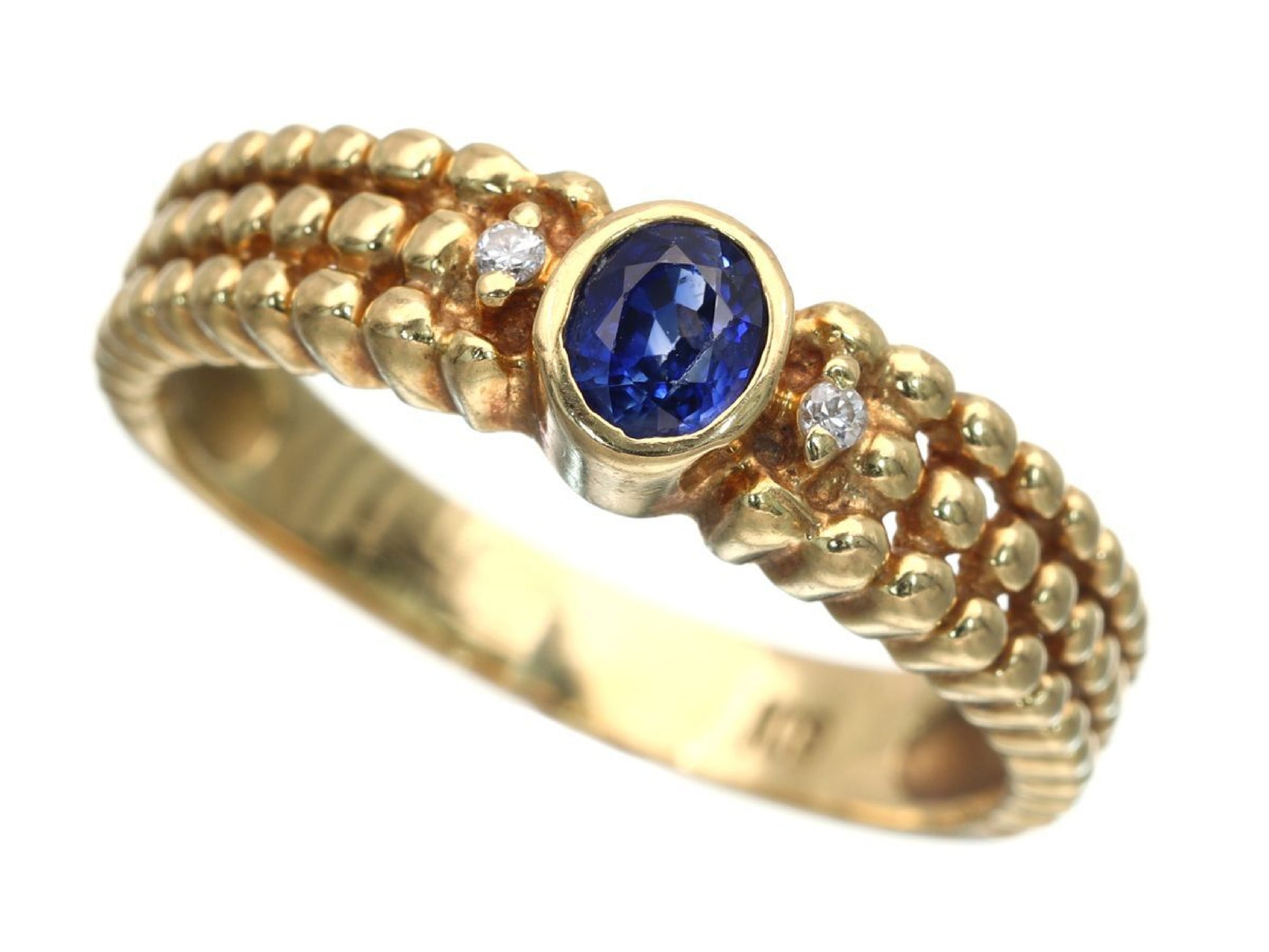 Sapphire Diamond K18 2.9g Ring 