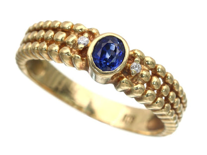 Sapphire Diamond K18 2.9g Ring 