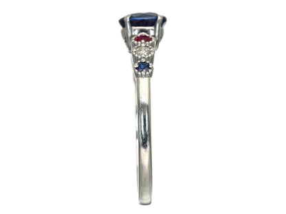S0.885ct R0.17ct D0.07ct Pt950 2.8g Ring 