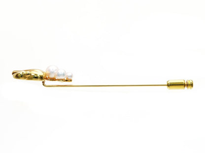TASAKI Akoya Pearl Diameter Approx. 3.1-5.6mm K18 4.3g Brooch 