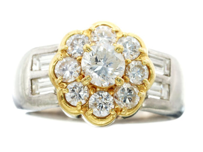 D2.02ct PT900/K18 9.6g Ring 