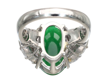 Jade 5.415ct D1.00ct PT900 13.4g Ring 