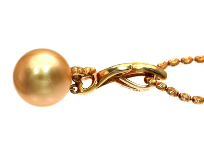Golden Pearl Diameter Approx. 12.1mm D0.15ct K18 12.3g Necklace 
