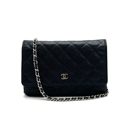 CHANEL CHANEL Matrasse Cocomark Caviar Skin Chain Wallet Shoulder Bag