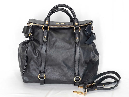 Miu Miu Miumiu Miu Miu Shoulder Bag 2way Black Handbag