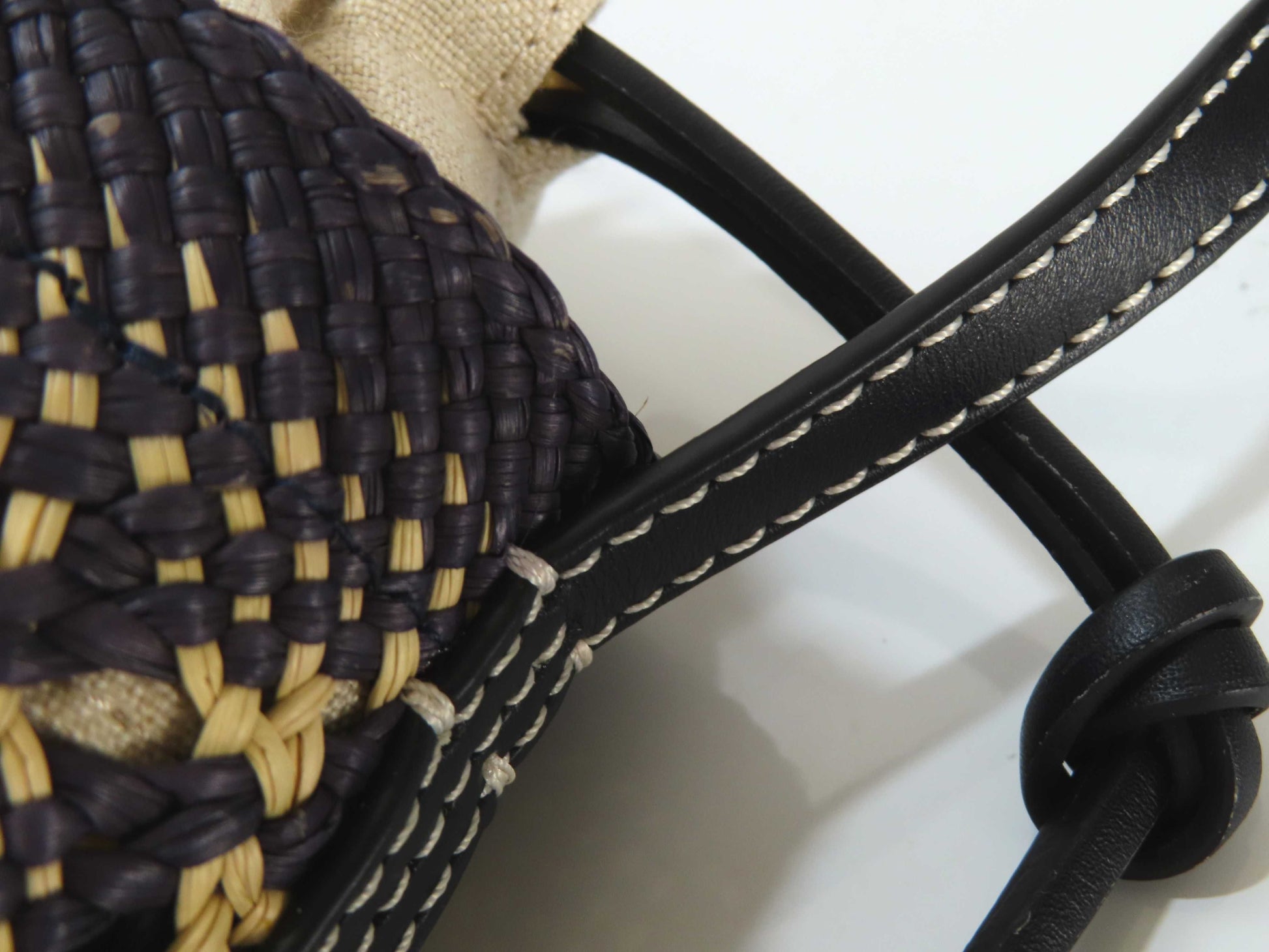LOEWE LOEWE Shoulder Bag Raffia Cotton/Black Natural Shoulder Bag