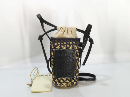 LOEWE LOEWE Shoulder Bag Raffia Cotton/Black Natural Shoulder Bag