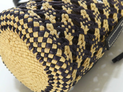 LOEWE LOEWE Shoulder Bag Raffia Cotton/Black Natural Shoulder Bag