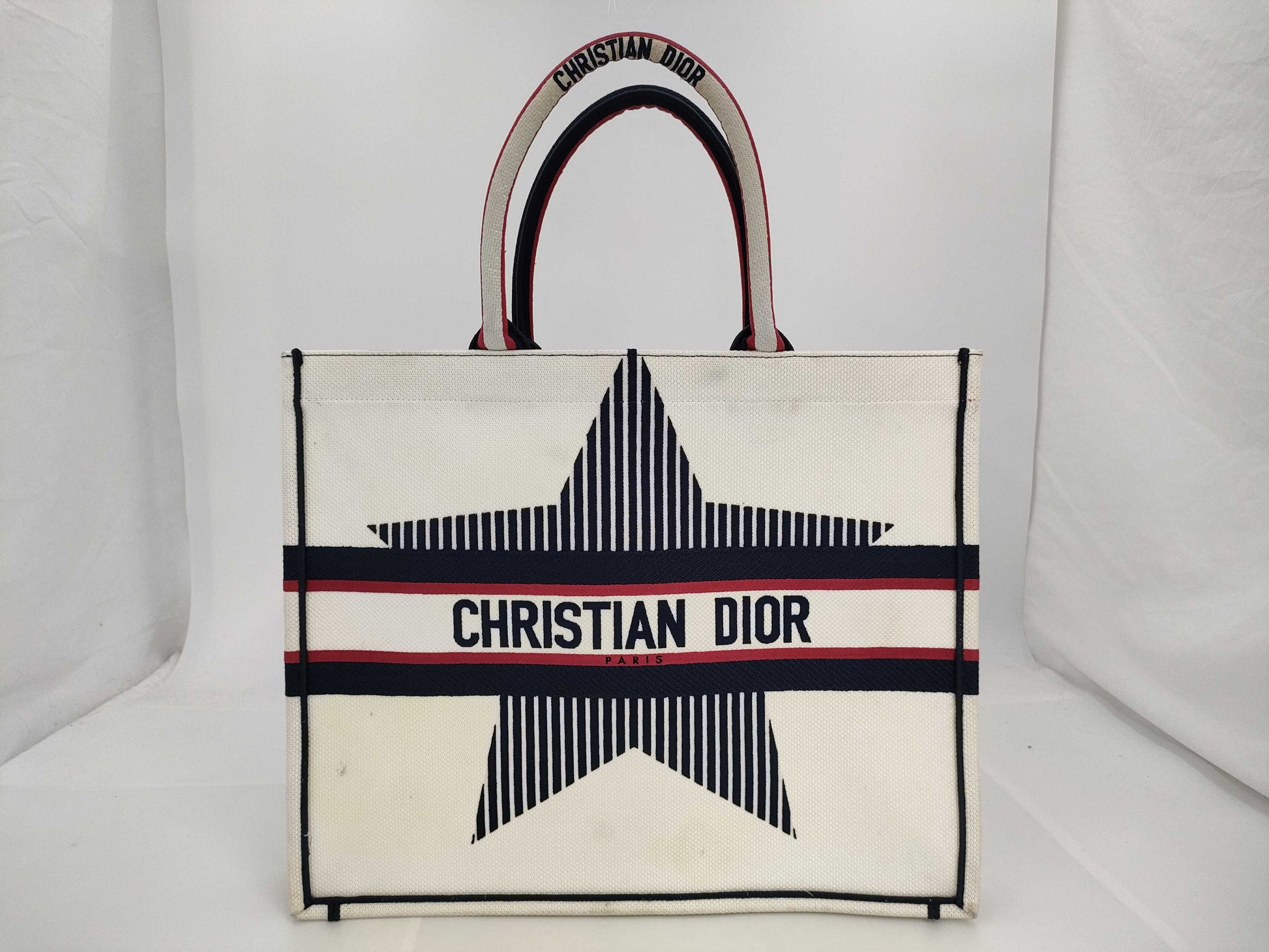 Christian Louboutin Christian Dior Book Tote Medium Canvas/White Tote Bag