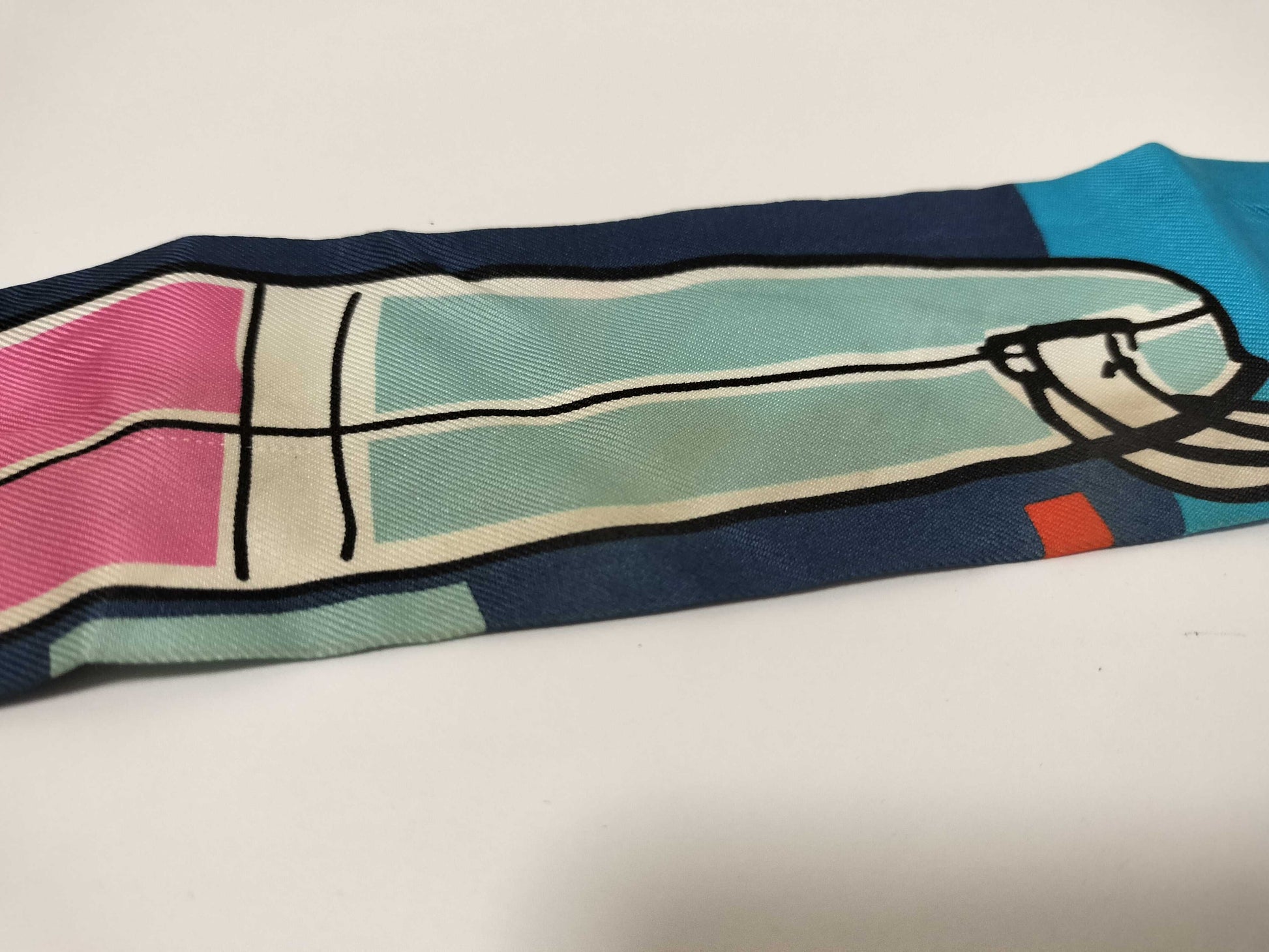 HERMES Twilly HERMES Twilly 100% Silk/Navy Multi Other Accessories