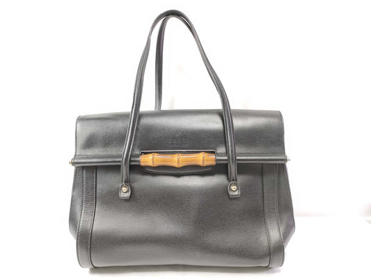 GUCCI GUCCI Bamboo Bag Leather/Black Handbag