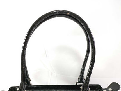 Salvatore Ferragamo Ferragamo Enamel/Black Handbag