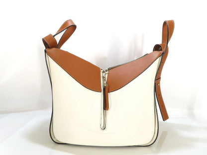 LOEWE LOEWE Hammock Small Leather/Brown & White Shoulder Bag