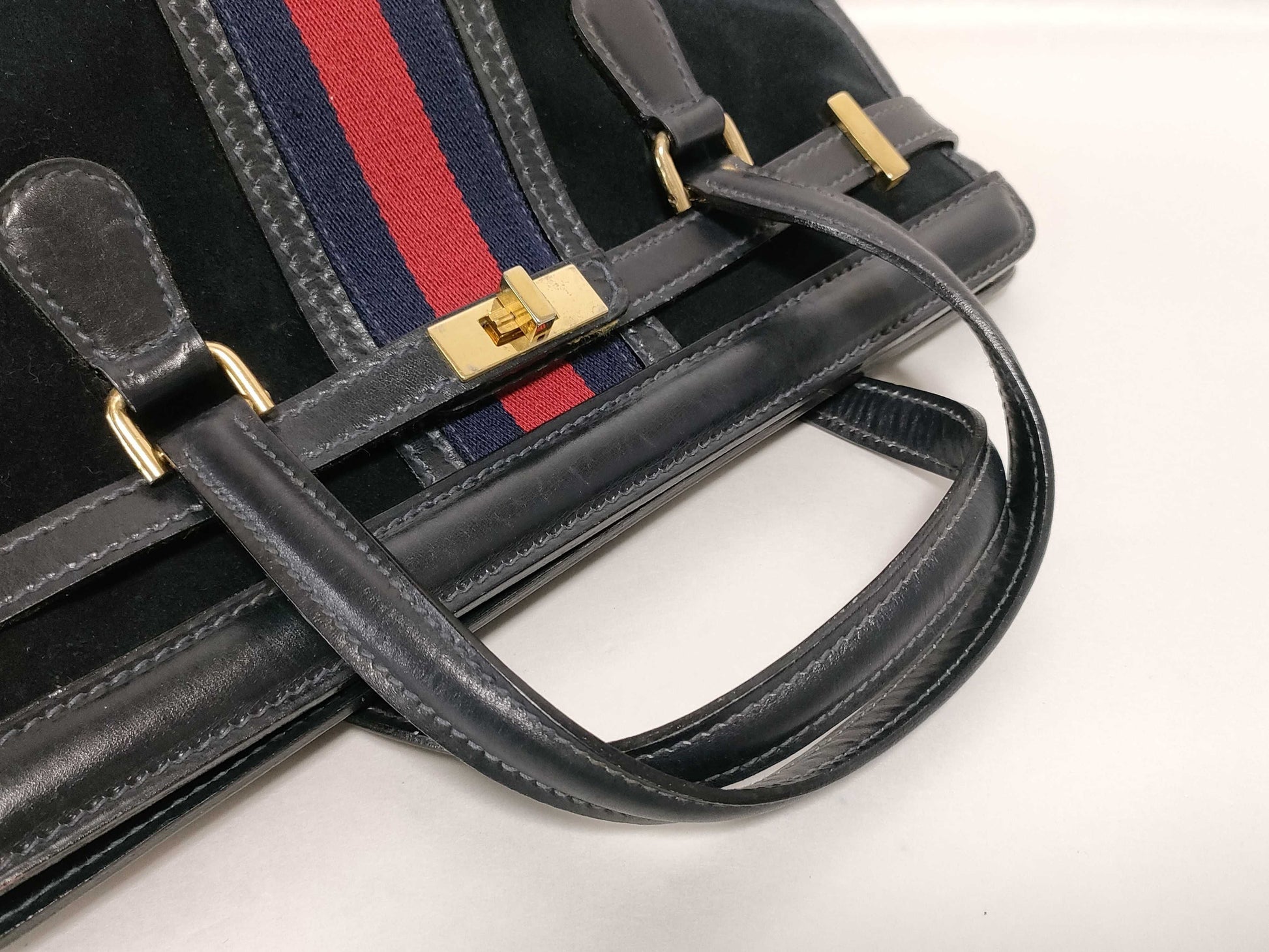 GUCCI Gucci Sherry Tote Bag Navy Handbag