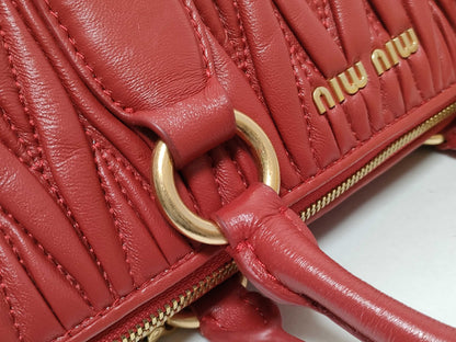 Miu Miu Miu 2WAY Handbag with Long Strap Red Handbag