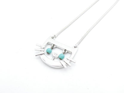 Dior Cat Turquoise Silver Necklace