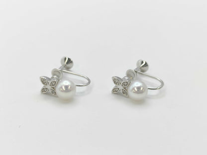 MIKIMOTO Pearl Diameter Approx. 5.8/5.7mm Diamond K18 3.1g Earrings 