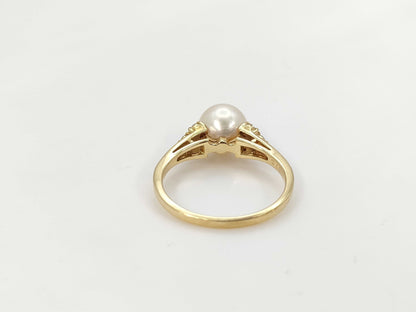 MIKIMOTO Pearl Diameter Approx. 7.8mm Diamond K18 2.9g Ring 
