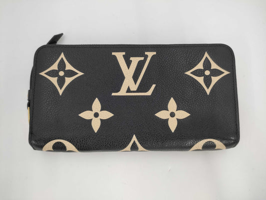 LOUIS VUITTON Empreinte Zippy Wallet in Black and Beige with IC Tag and G Hardware