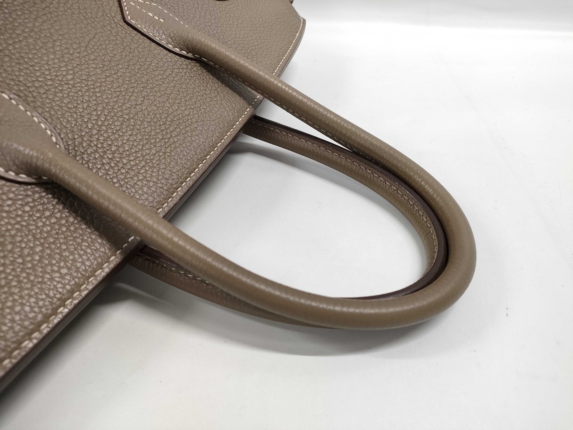 HERMES Birkin 35 □O Stamp Greige Handbag