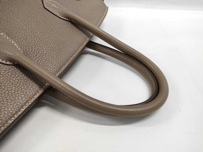 HERMES Birkin 35 □O Stamp Greige Handbag