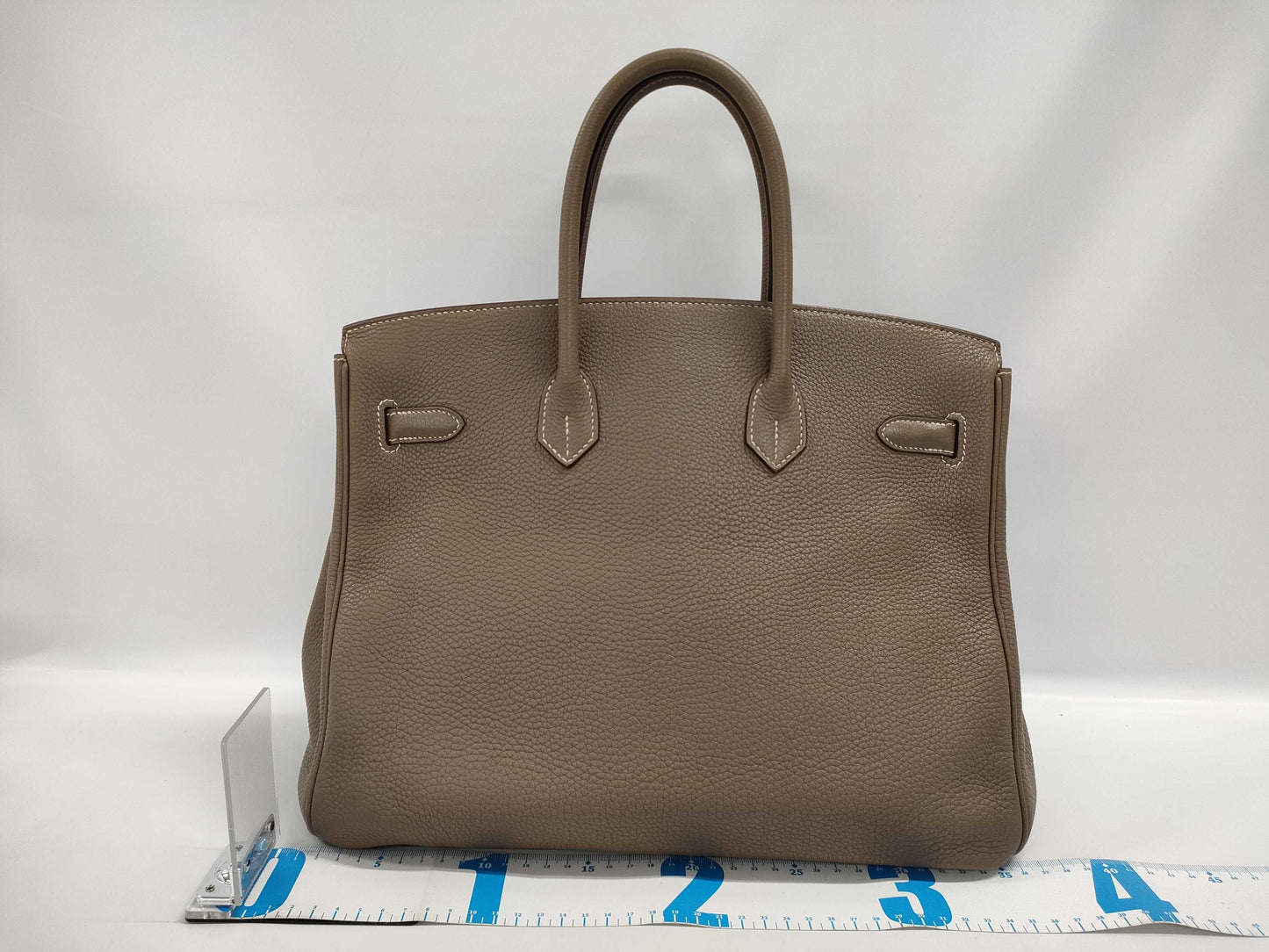 HERMES Birkin 35 □O Stamp Greige Handbag