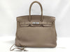 HERMES Birkin 35 □O Stamp Greige Handbag