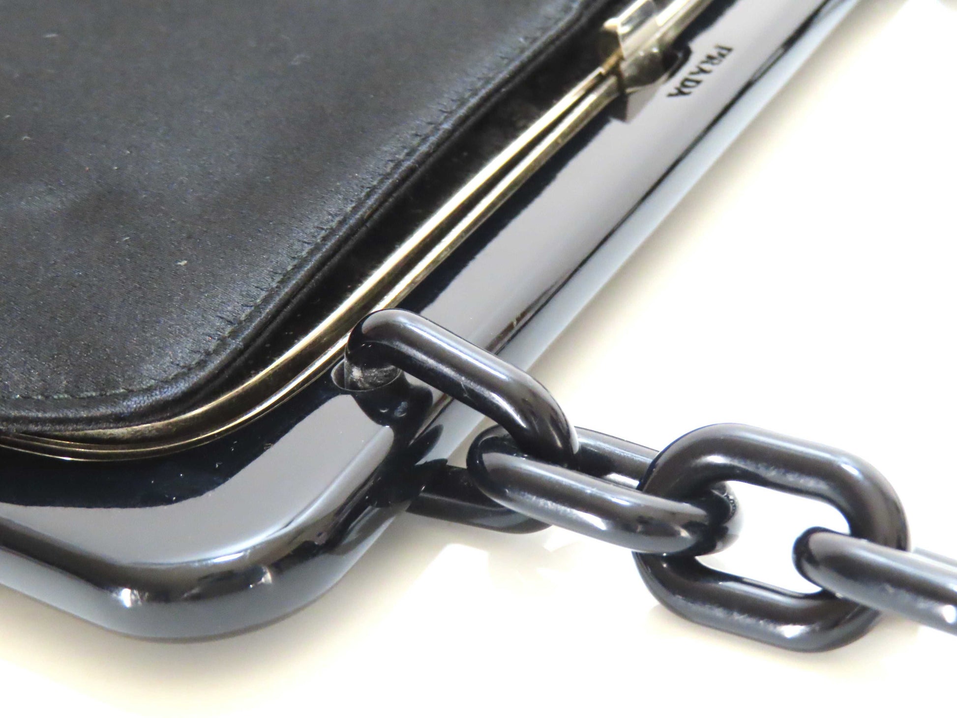 PRADA PRADA Satin Chain Clasp Shoulder Bag