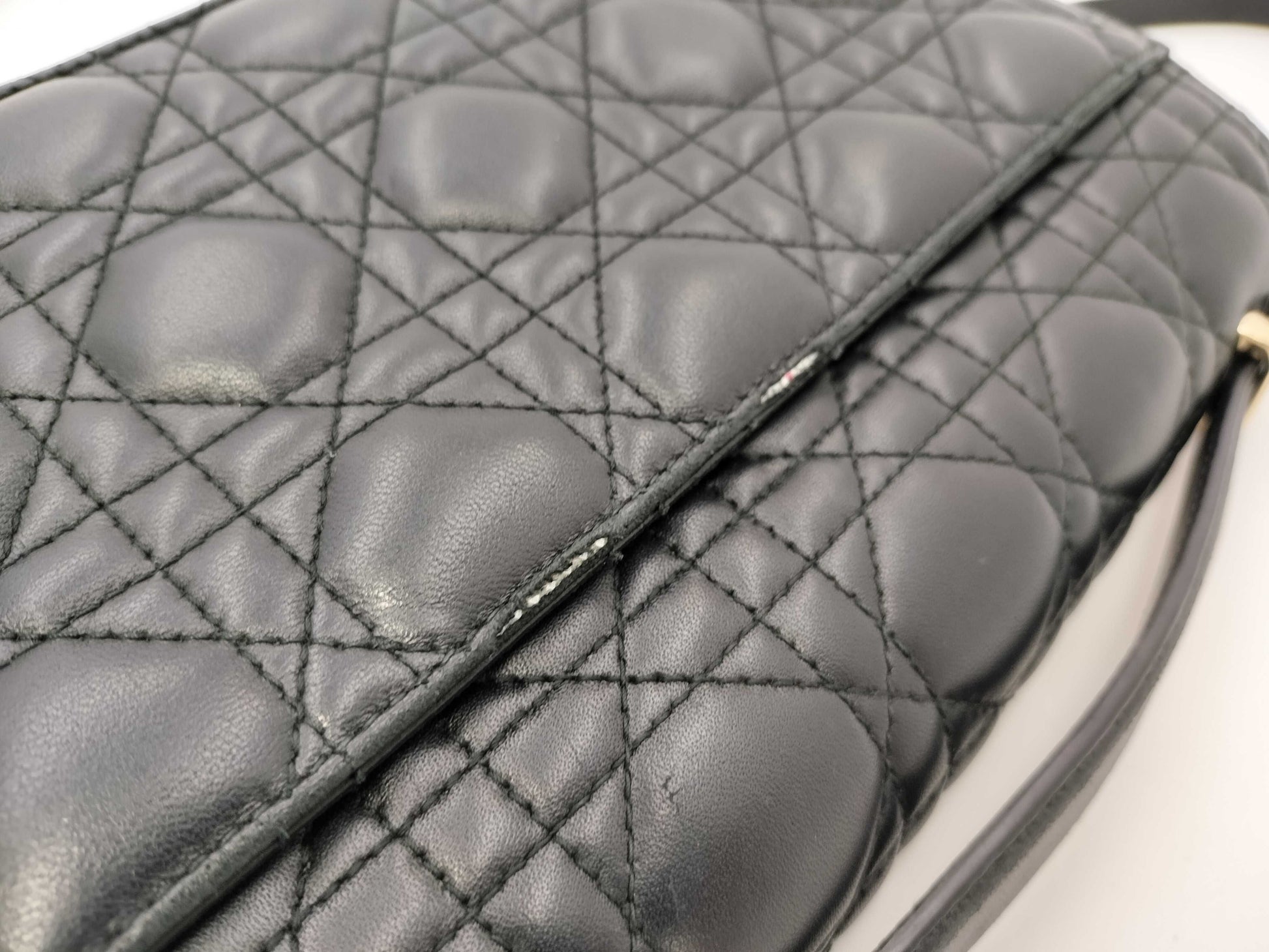 Dior My Dior Black Top Handle Bag 2-Way Cannage Chain Shoulder Bag M0997ONGE