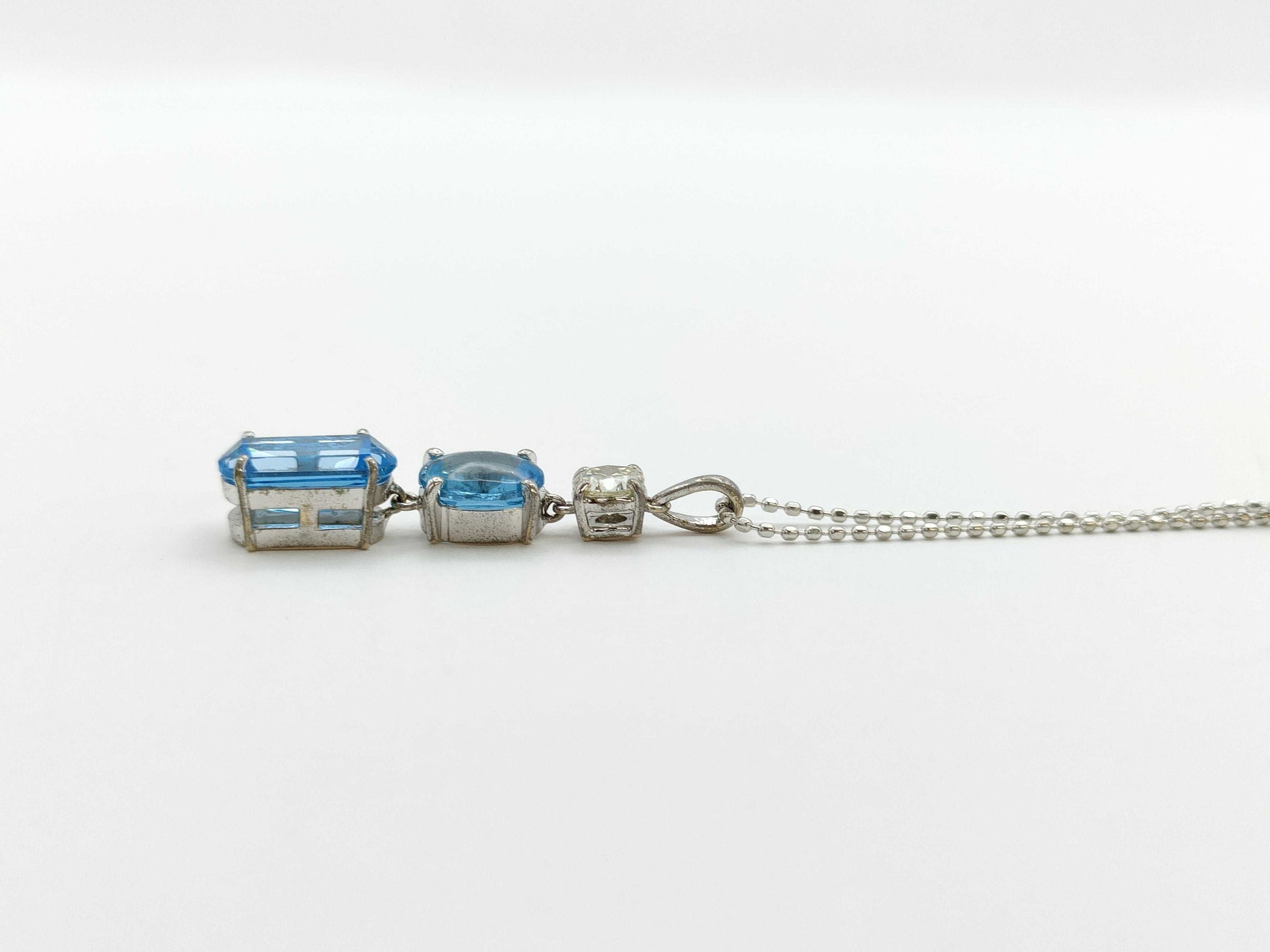 TP3.20ct D0.31ct K18WG/K14WG 3.5g Necklace 